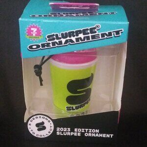 7 Eleven Neon Green Slurpee Christmas Ornament 2023 Edition Hanging Holiday Deco